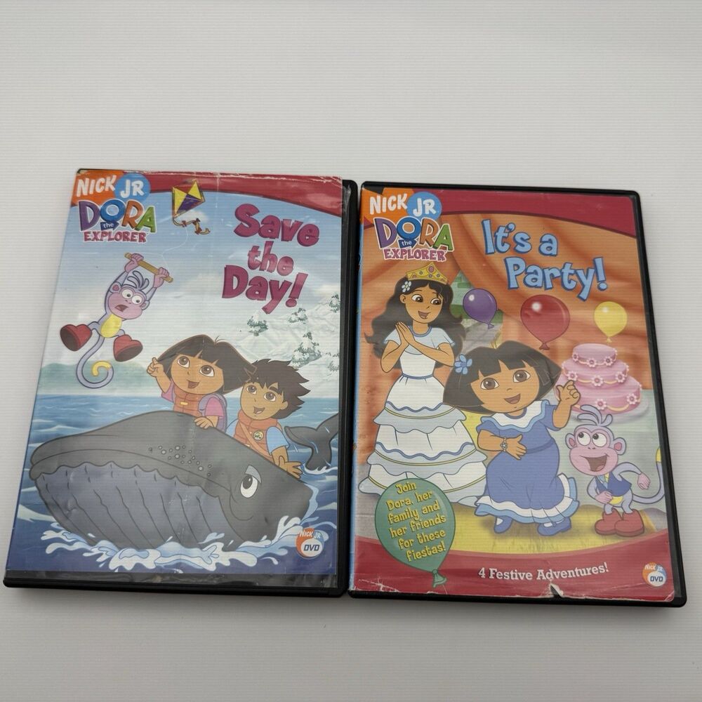 Dora the Explorer Lot Of 2 Save the Day! & It’s A Party DVD Tested Works